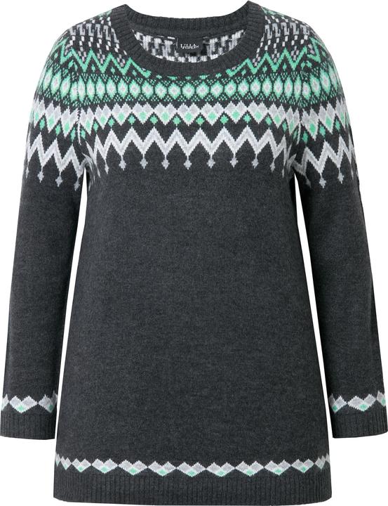 Immagine prodotto Ulla Popken Norweger-Pullover, Rundhals, Langarm, weicher Strick (42, 44)