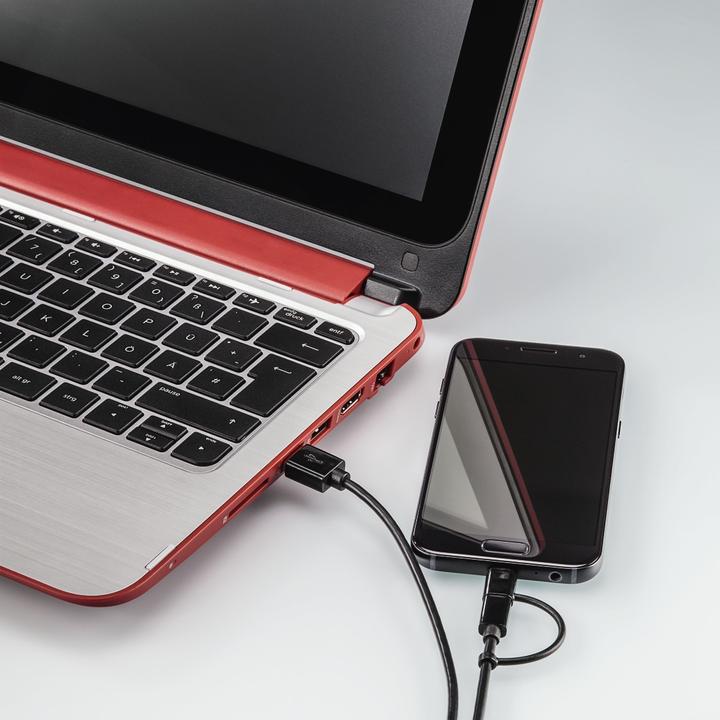 Actual product image Hama 2in1 micro USB cable with USB-C adapter (1 m, USB 2.0)