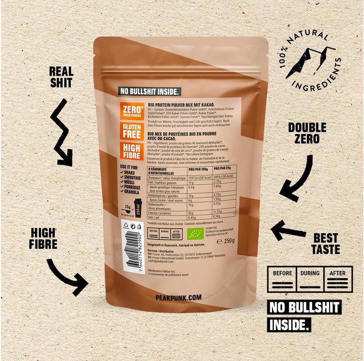 Produktbild Peak Punk Bio High Protein Shake (Schokolade, 1 Stk., 250 g)