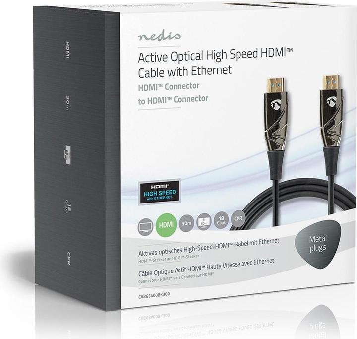 Productafbeelding Nedis Actieve Optische Hoge Snelheid? HDMI Kabel met Ethernet| HDMI Stekker| - Kabel - Dig (30 m)