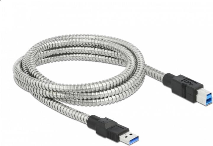 Actual product image Delock USB 3.1 cable A - B, metal jacket 2 m (2 m, USB 3.2 Gen 1)
