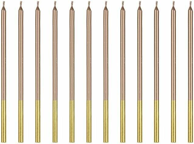 Burga Geburtstagskerzen Roségold 14 cm 12 Stk (12 Stk.)