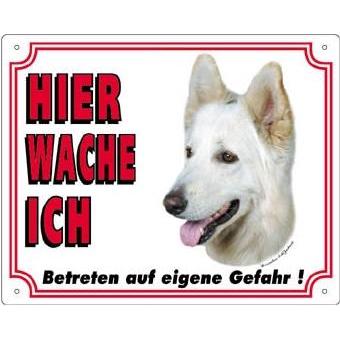 Nobby, Sicherheitskennzeichnung, Warntafel Deutscher Schäferhund weiss