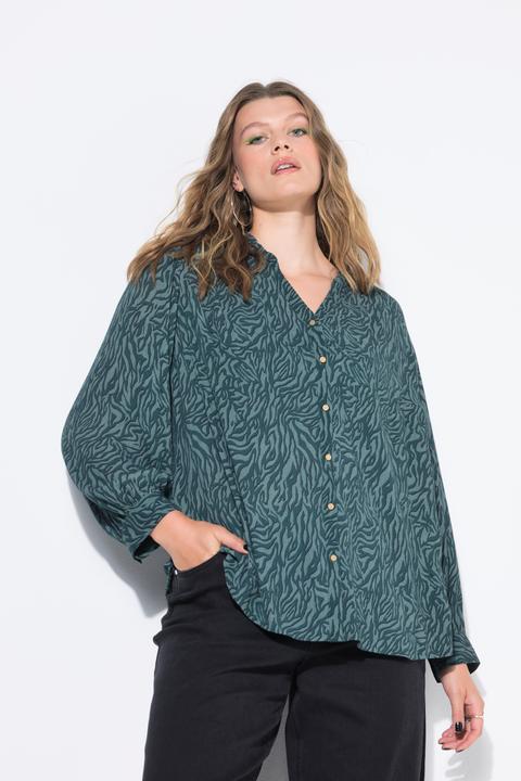 Immagine prodotto Studio Untold Blusa dal taglio ampio in crêpe con colorato design zebrato e ruche (58)