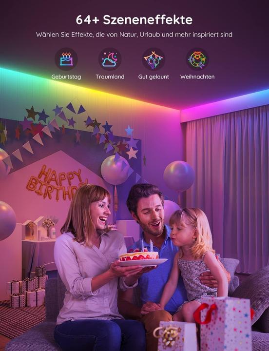 Produktbild Govee RGBIC LED Streifen mit App-Steuerung (2000 cm, Indoor)