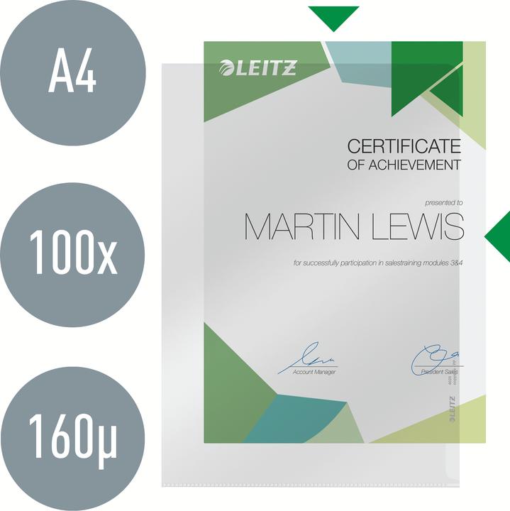 Immagine prodotto Leitz Copertina trasparente extra forte, A4, PP, cristallina, 0,16 mm aperta sopra e ai lati, a prova di (A4, 1x)