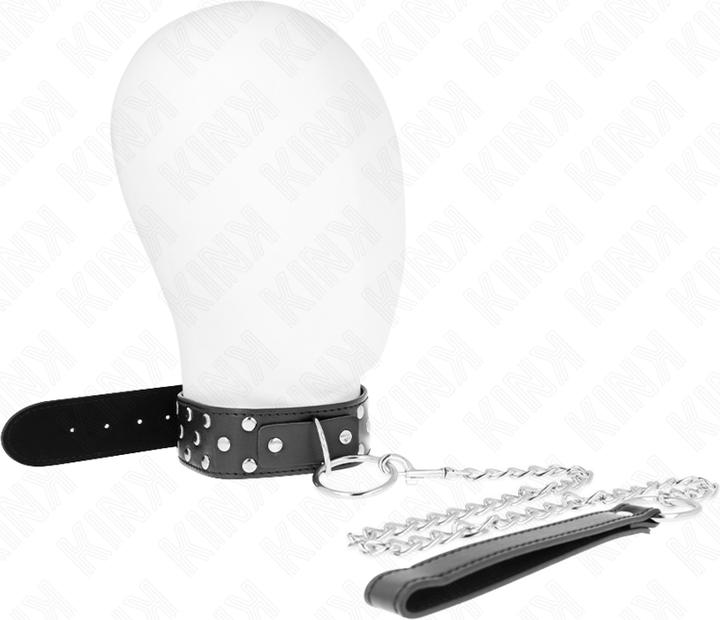 Produktbild Kink RING NIETEN BAND HALSKETTE MIT GÃoeRTEL 65 CM SCHWARZ VERSTELLBAR 36-50 CM X 3,8 CM