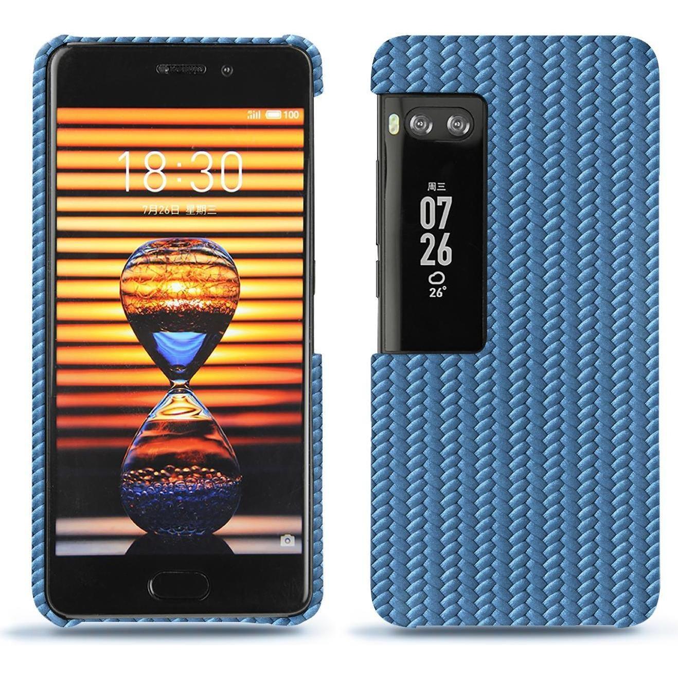 Noreve Lederschutzhülle (Meizu Pro 7), Smartphone Hülle, Blau