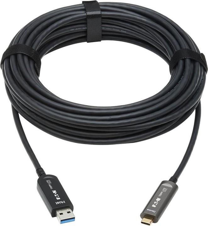 Produktbild Eaton TRIPPLITE USB-A to USB-C AOC Cable M/M - USB 3.2 Gen 2 Fiber Active Optical - Data Only Black (10 m, USB 3.2 Gen 2)