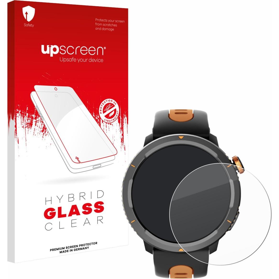 upscreen Schutzglas Schutzfolie Displayschutz Display Schutz Glas Folie klar, Smartwatch Schutzfolie, Transparent