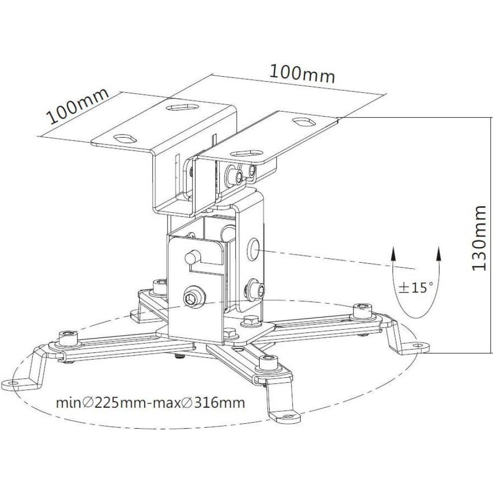 Thumbnail - Techly ICA-PM-2S (Decke), Beamer Halterung, Silber