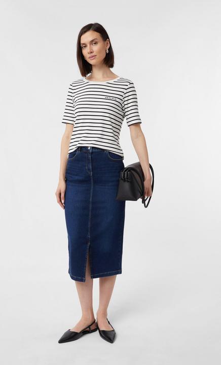 Produktbild Comma Rock Elastischer Midi-Jeansrock mit Waschung (44)