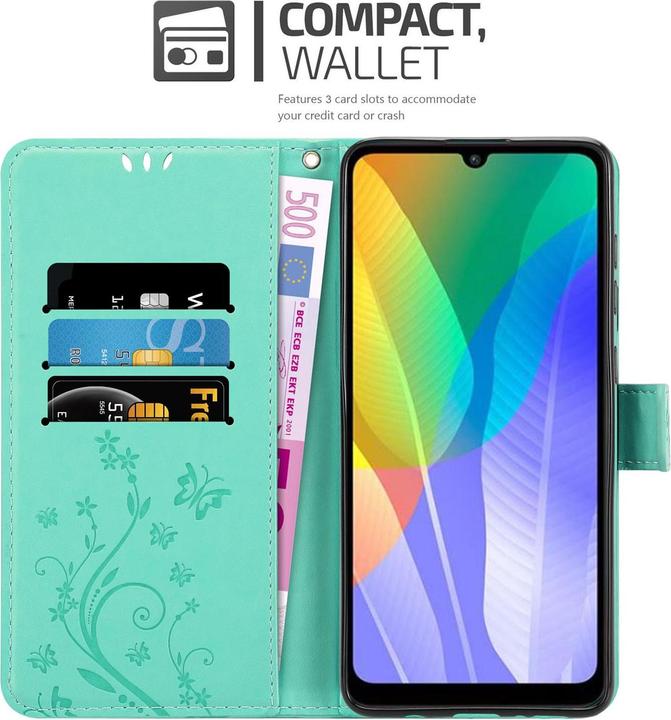 Actual product image Cadorabo Flower Book Cover (Huawei Y6p)