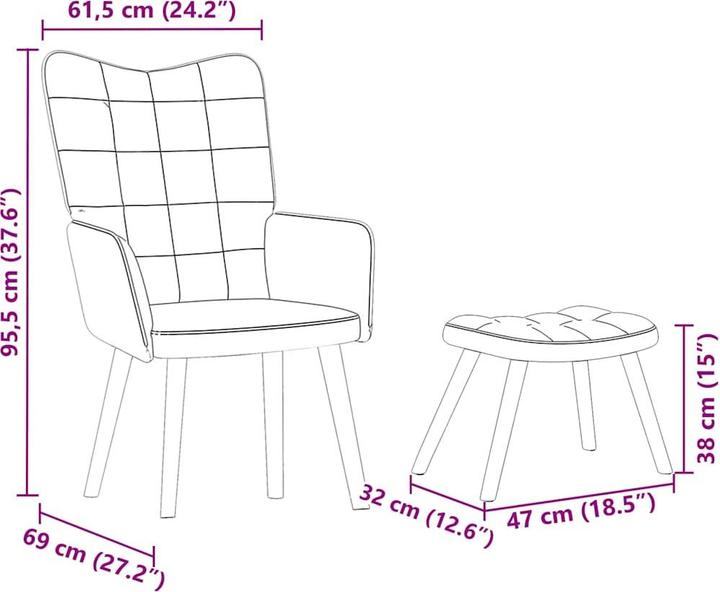 Immagine prodotto vidaXL Relaxsessel mit Hocker