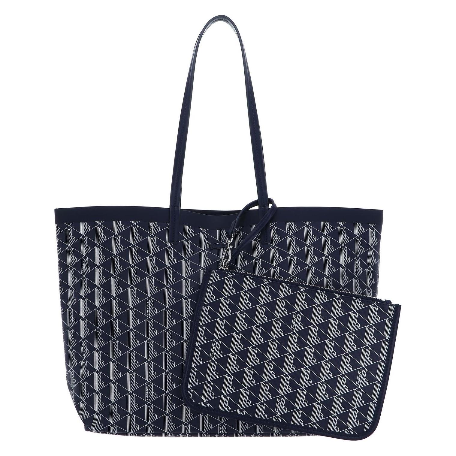 Lacoste, Damen, Handtasche, Zely Monogram Tote With Matching Pouch, Blau