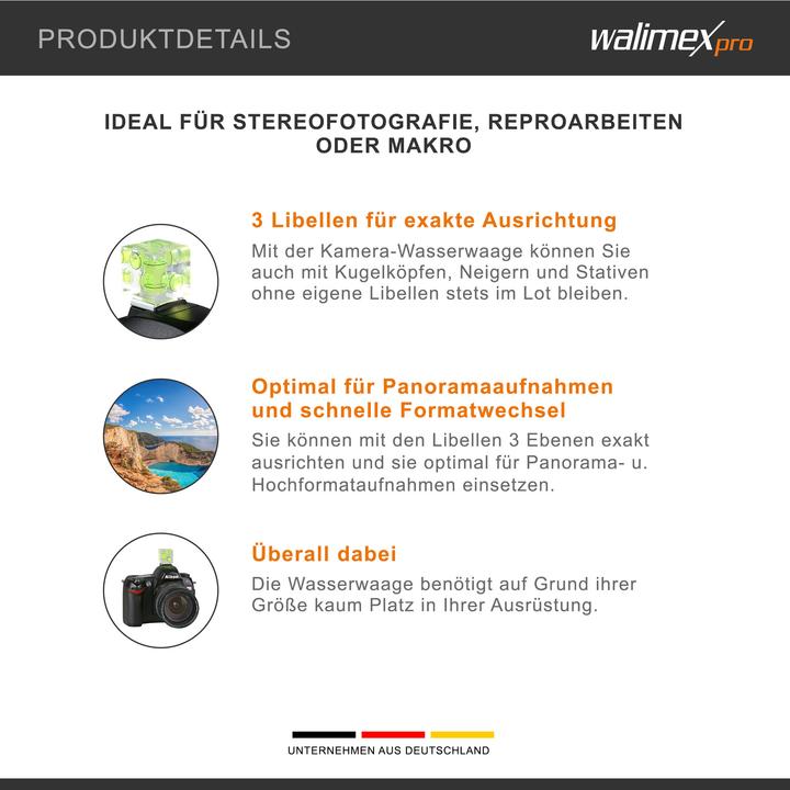 Actual product image Walimex Camera spirit level 3 bubble levels (2.50 cm)