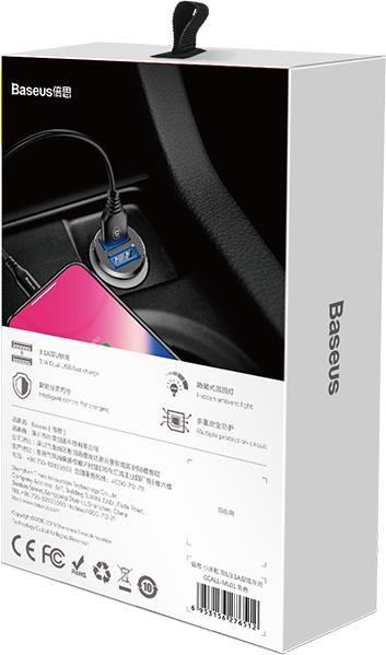 Actual product image Baseus Grain Car Charger Black