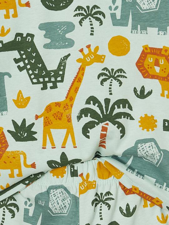 Image du produit Vertbaudet 2er-Pack Jungen Sommer-Schlafanzüge, Savannentiere mit Recycling-Baumwolle (98)