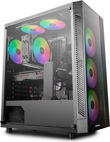 Actual product image Deepcool Matrexx 55 V3 ADD-RGB bk ATX - white - tempered glass 2x 3.5 inch internal (ATX, E-ATX, mATX, Mini-ITX)