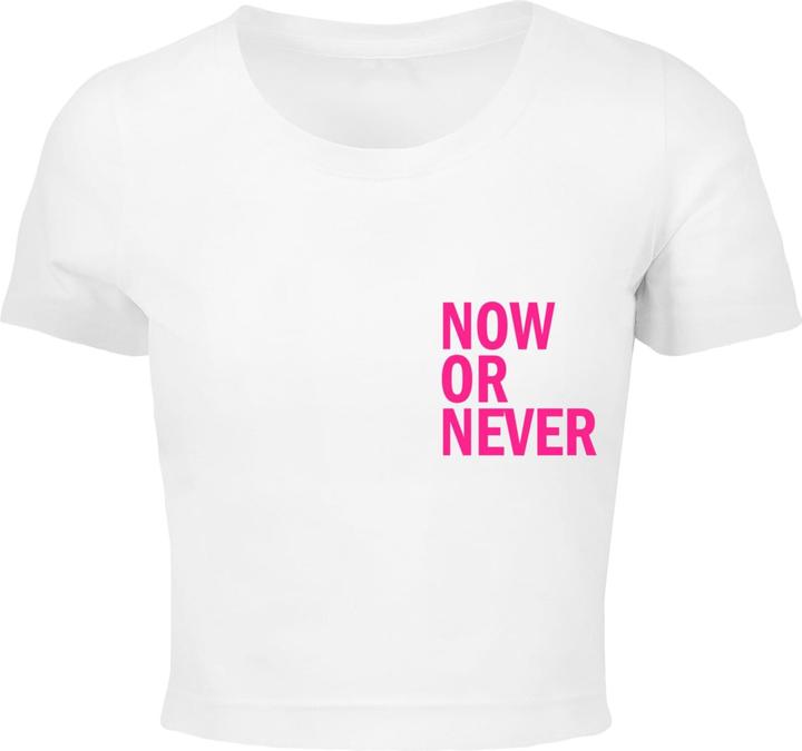 Produktbild Merchcode Ladies Now Or Never Cropped Tee - 118447 (L)