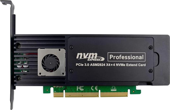 Actual product image MicroConnect PCI-E ASM2824 4-M.2 Key M