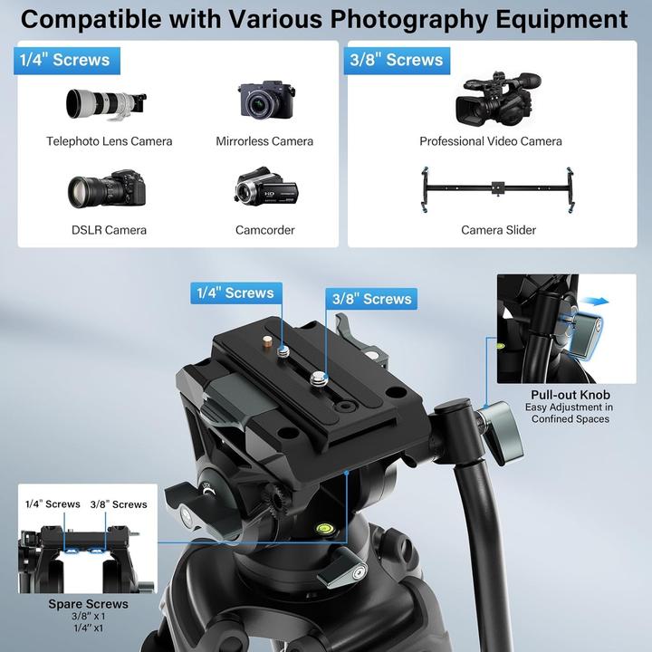 Produktbild Sirui Videostativ mit Schnellwechselmechanismus, Flüssigkopf und Stabilität für professionelle Aufnahmen (Metall)