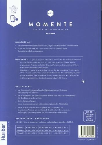 Produktbild Momente A1.1 : Kursbuch plus interaktive Version (Deutsch, Franz Specht, Angela Pude, Sandra Evans, 2023)
