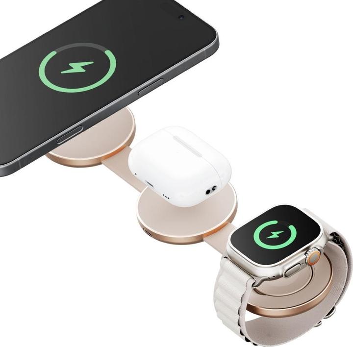 Image du produit Energea Wireless charger Alumag Trio 3in1 Qi2 15W gold (15 W)