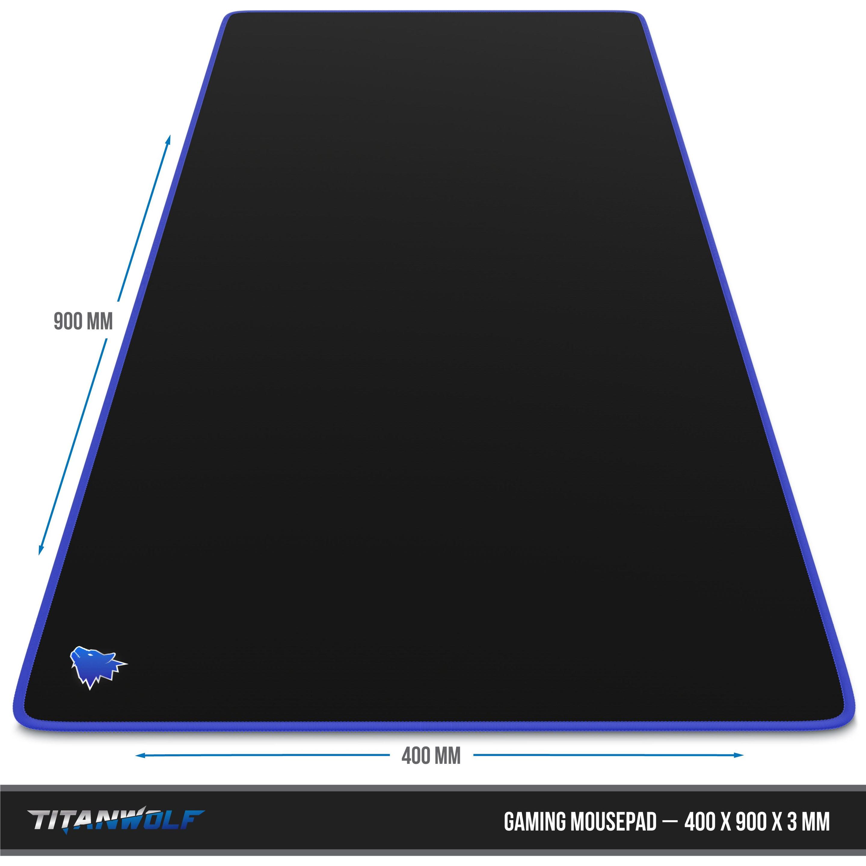 Thumbnail - Titanwolf Gaming Mauspad, XXL Speed Gaming Mausmatte / Extragrosse Fläche von 900 x 400mm, Kopf blau (XXL), Mausmatte, S...
