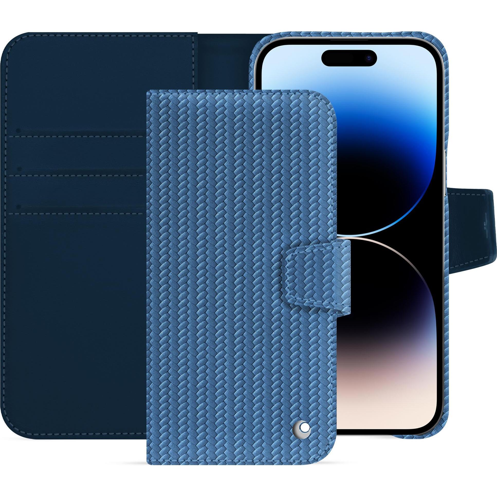 Noreve Lederschutzhülle Apple iPhone 15 Pro Max (Apple iPhone 15 Pro Max), Smartphone Hülle, Blau