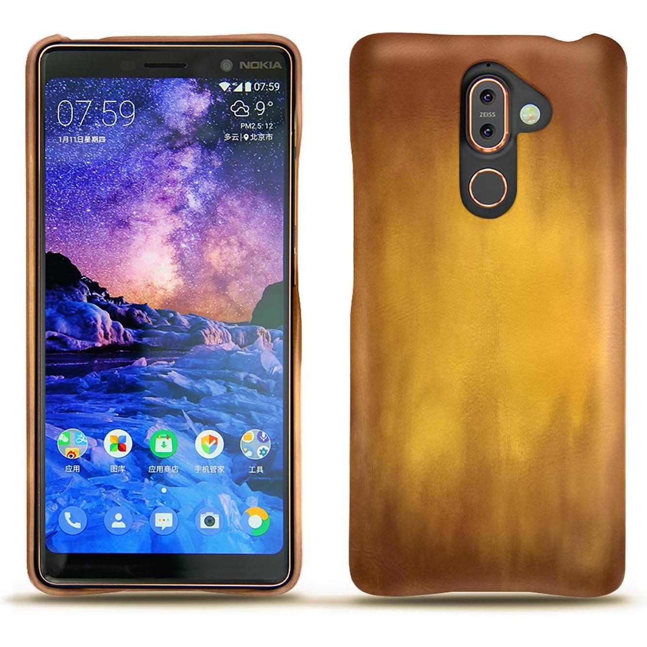 Noreve Lederschutzhülle (Apple iPhone 7 Plus), Smartphone Hülle, Gold