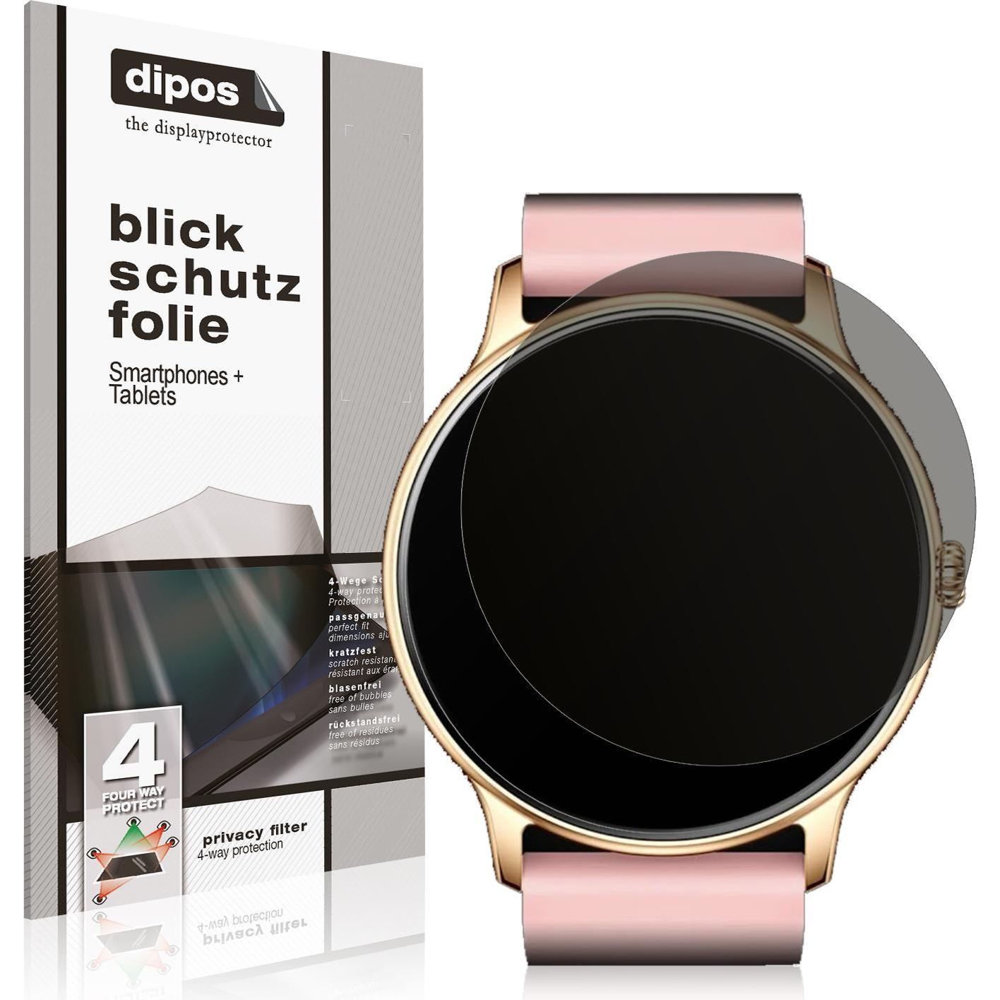 Dipos Blickschutzfolie 4-Way Privacy, Smartwatch Schutzfolie, Transparent