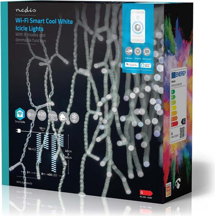 Actual product image Nedis SmartLife Decorative LED | Wi-Fi | Cold White | 400 LED's | 8.00 m | Android™ / IOS (0.23 m)