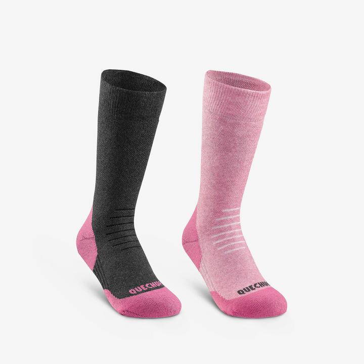 Actual product image Quechua Wandersocken Kinder warm halbhoch - SH100 rosa (27, 30)