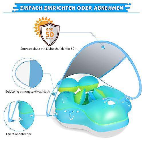 Actual product image Activity Board Baby Float Ring with Removable Sun Canopy, Baby Float Inflatable Float Ring Baby for Baby from