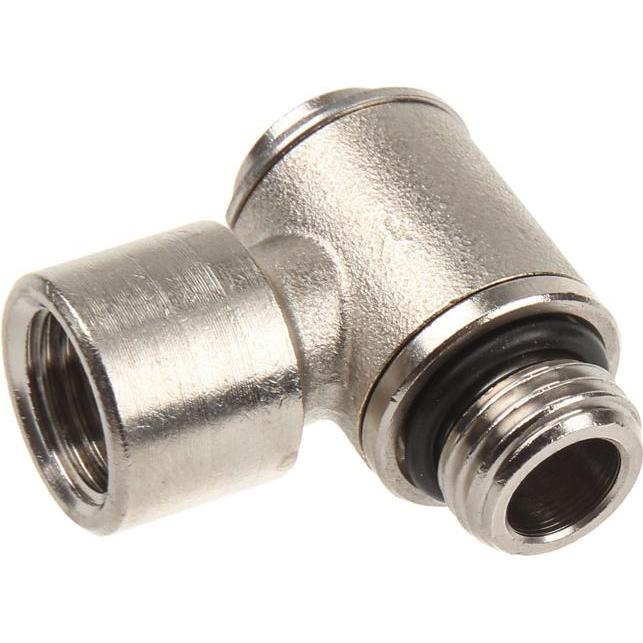 Thumbnail - Aqua Computer Adapter 90 Grad G1/4 Zoll AG auf G1/4 Zoll IG - drehbar, Wasserkühlung Komponenten Zubehör, Silber