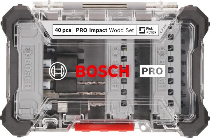 Productafbeelding Bosch Professional Zubehör PRO Slagschroevendraaier bits en houtboor gemengde set, 40 stuks.