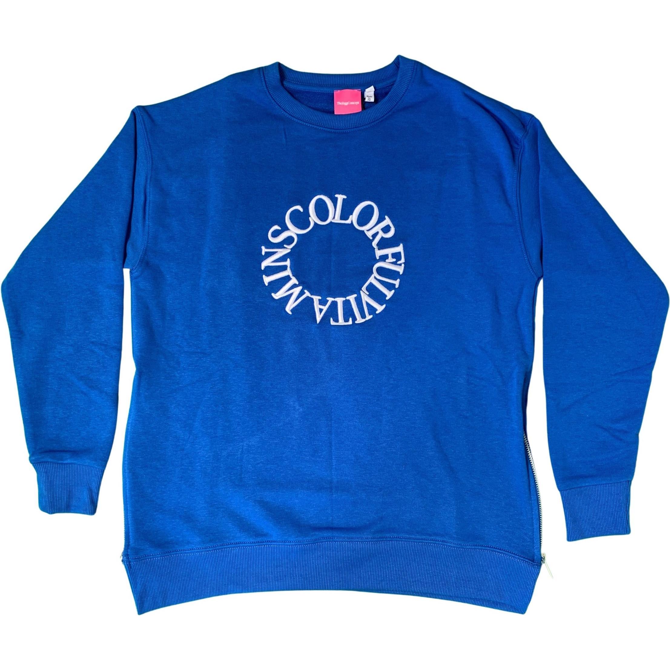 TheJoggConcept, Damen, Pullover, weathirt mit halbem reissverchlu und tehkragen, damen jcafine 2, Blau, (S)