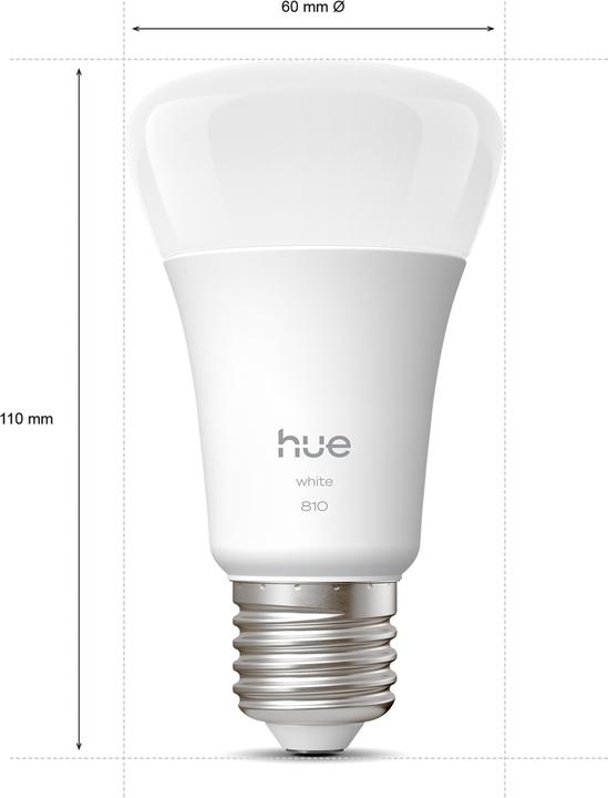 Philips Hue White BT (E27, 9.50 W, 806 lm, 2 x, F)