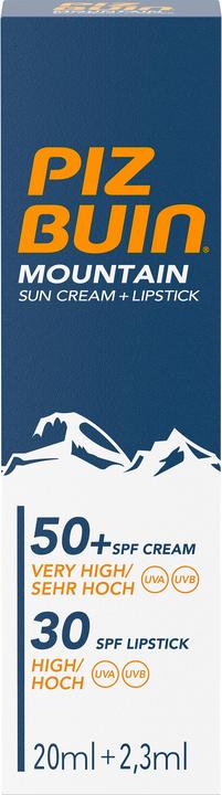 Actual product image Piz Buin mountain (Suntan cream, Sun stick, SPF 50+, 20 ml, 36 g)