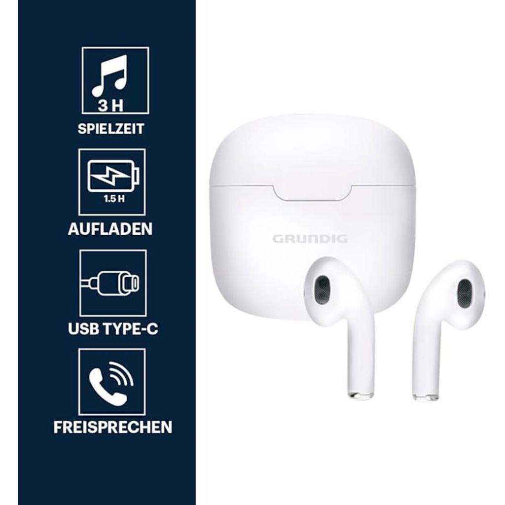 Thumbnail - Grundig Ohrstöpsel TWS 200mAh (3 h, Kabellos), Kopfhörer, Weiss