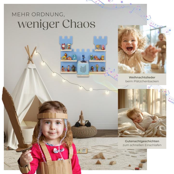 Produktbild tectake Wandregal MyLittleStory Fortress für bis zu 16 Tonies