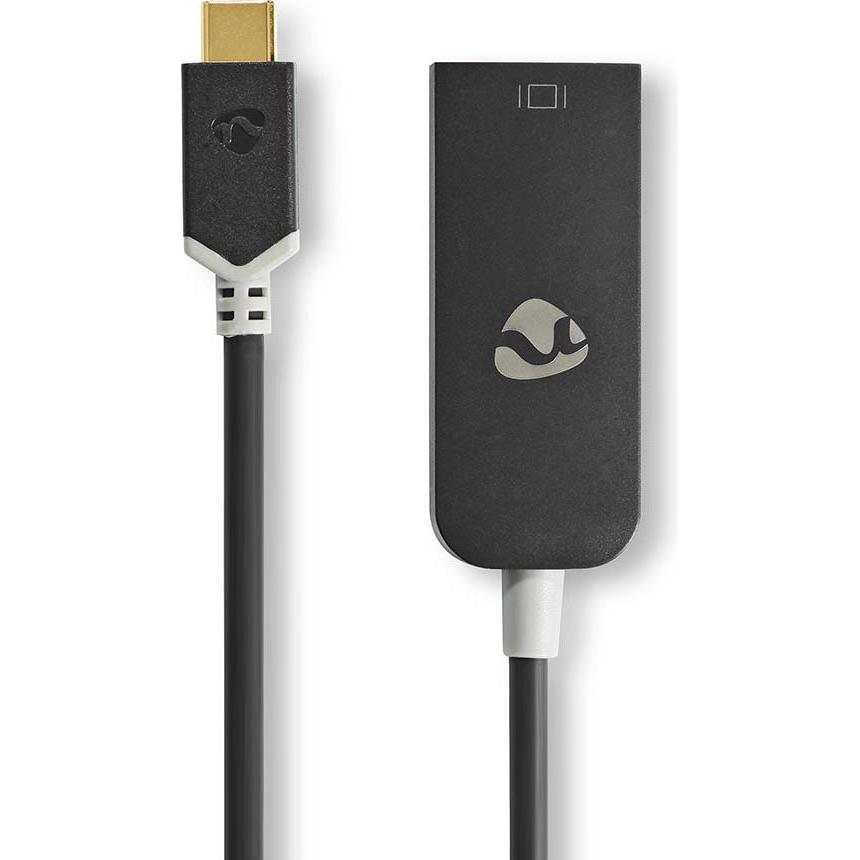 Thumbnail - Nedis USB Adapter USB 3.2 Gen 1 USB-CT Male DisplayPort Female 0.20 m Round Gold Plated PVC Anthraci (USB Typ-C, 20 cm),...
