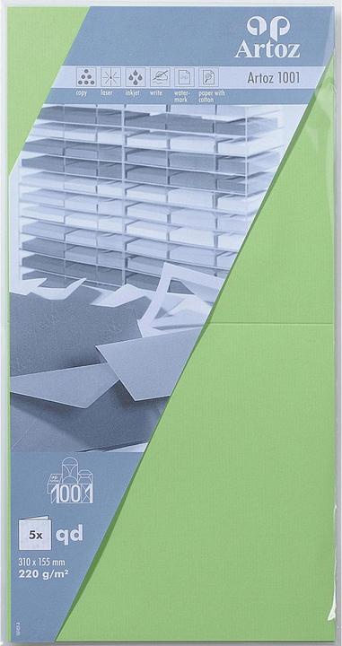 Immagine prodotto Artoz 1001 carte qd155 verde betulla (155 x 310 mm, 220 g/m²)