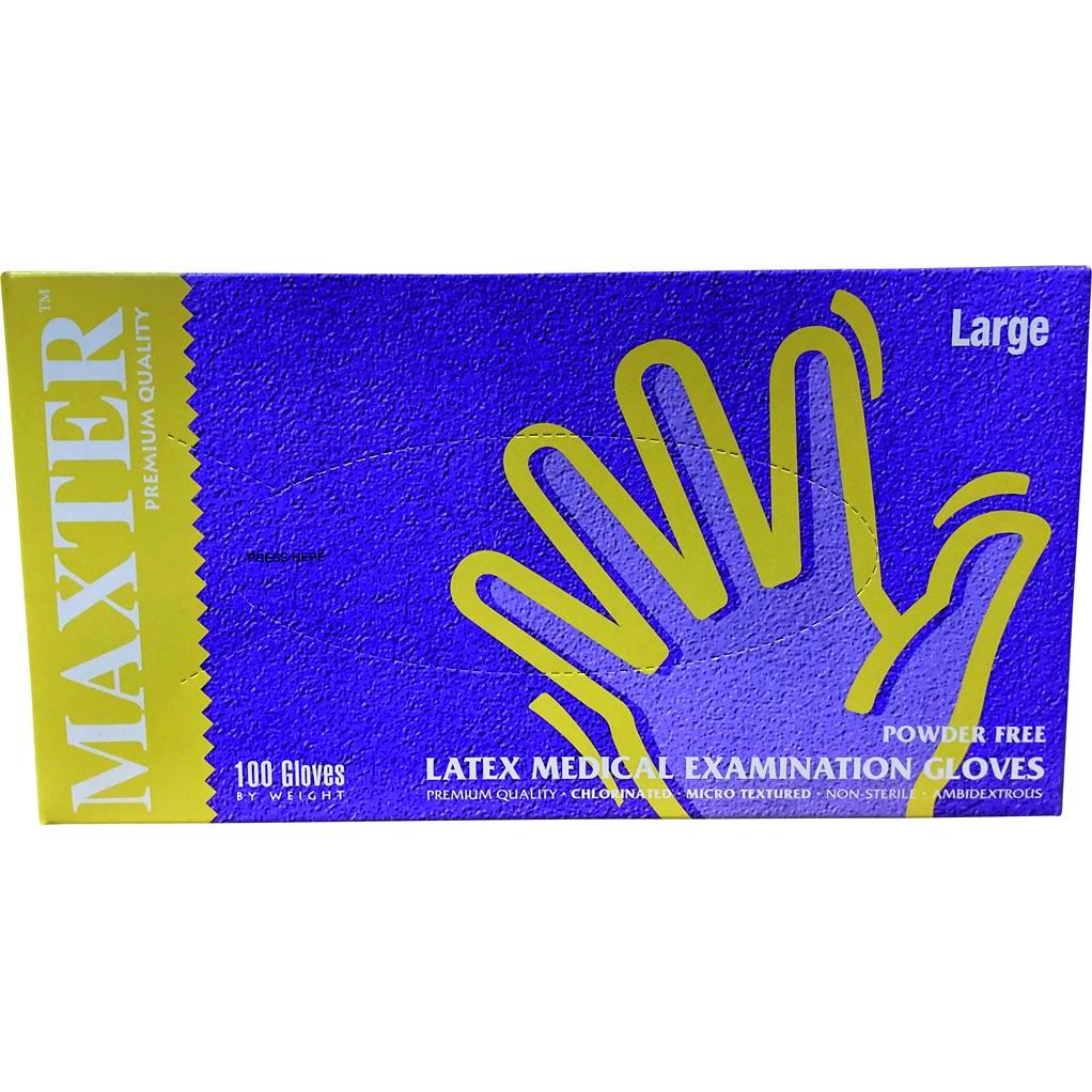 Nenurodyta NO NAME MAXTER puderfreie Latexhandschuhe, 100 Stk., L (L) (HGK-BHRE999964)