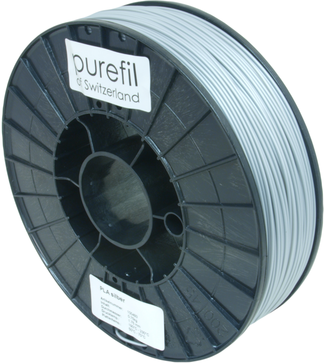 Actual product image Purefil Filament (PLA, 1.75 mm, 750 g, Silver)