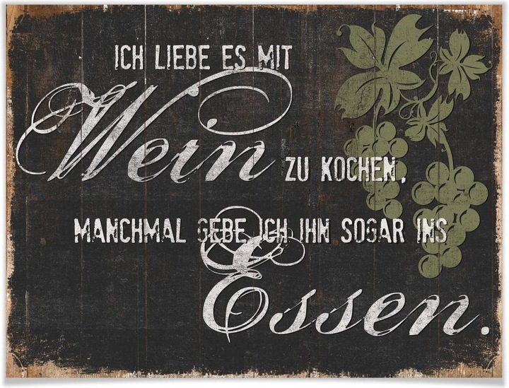 Produktbild Trenddeko Ich liebe es mit Wein zu kochen (50 x 40 cm)