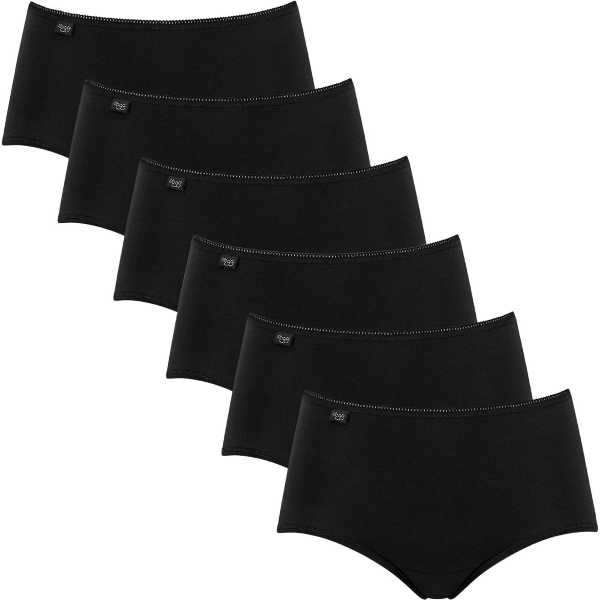 Sloggi, Damen, Unterhosen, 6er Pack 24/7 Cotton Midi Slip, Schwarz, (40, 6er Pack)