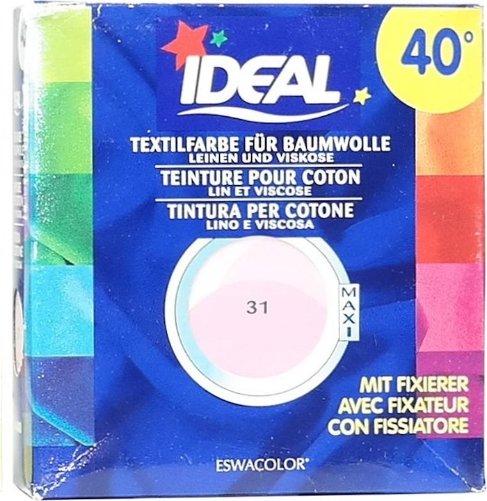 Actual product image Ideal / Eswacolor Textile color pink (1 Washing cycles, Liquid, Powder)