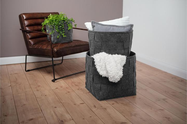 Actual product image N8werk Felt storage basket 40 cm dark grey (1 x, 40 cm)